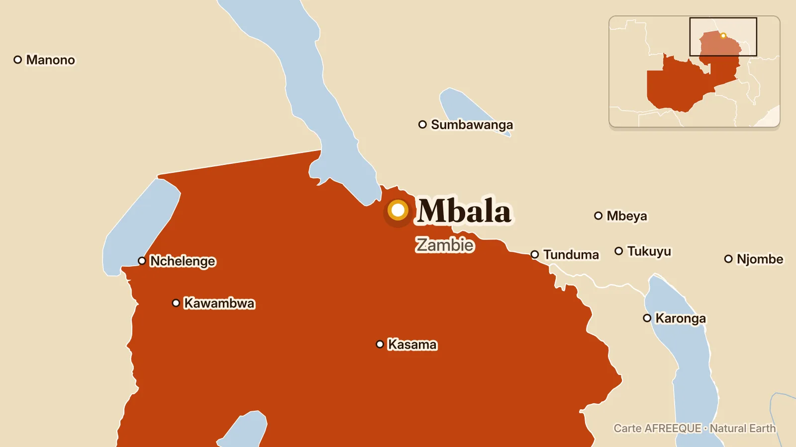 Carte : Mbala, Zambie