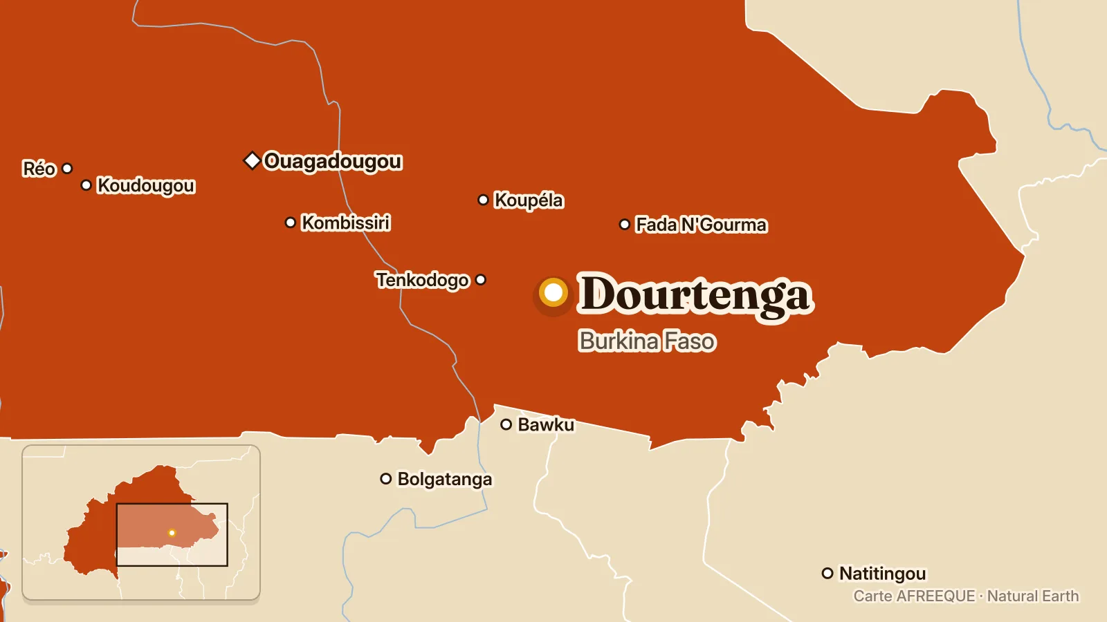 Carte : Dourtenga, Burkina Faso