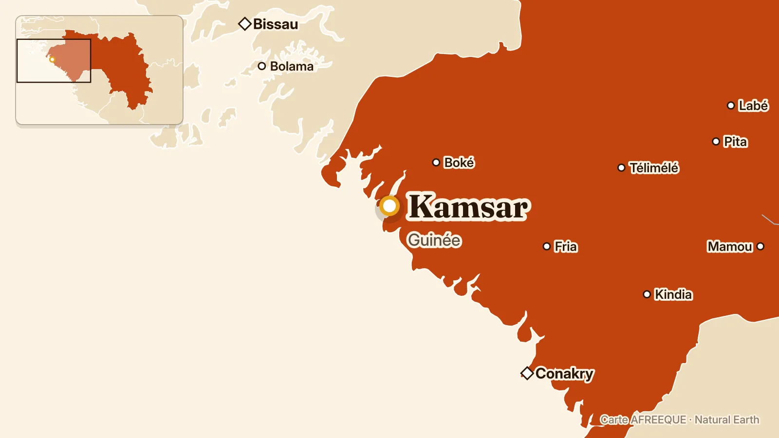 Carte : Kamsar, Guinée