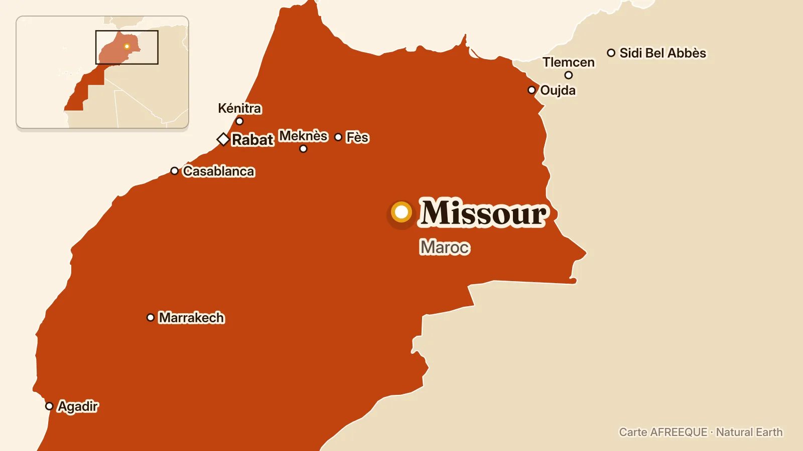 Carte : Missour, Maroc