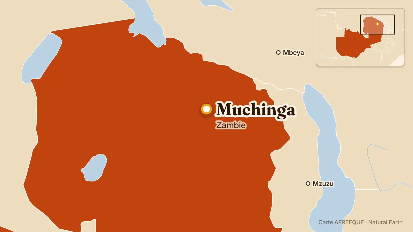 Carte : Muchinga, Zambie