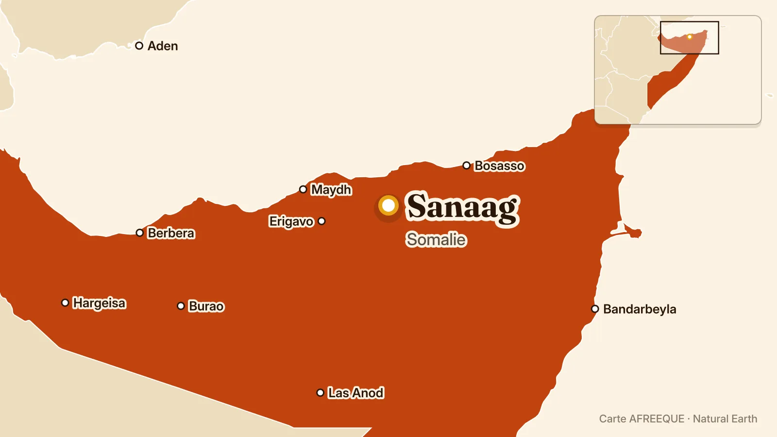 Carte : Sanaag, Somalie