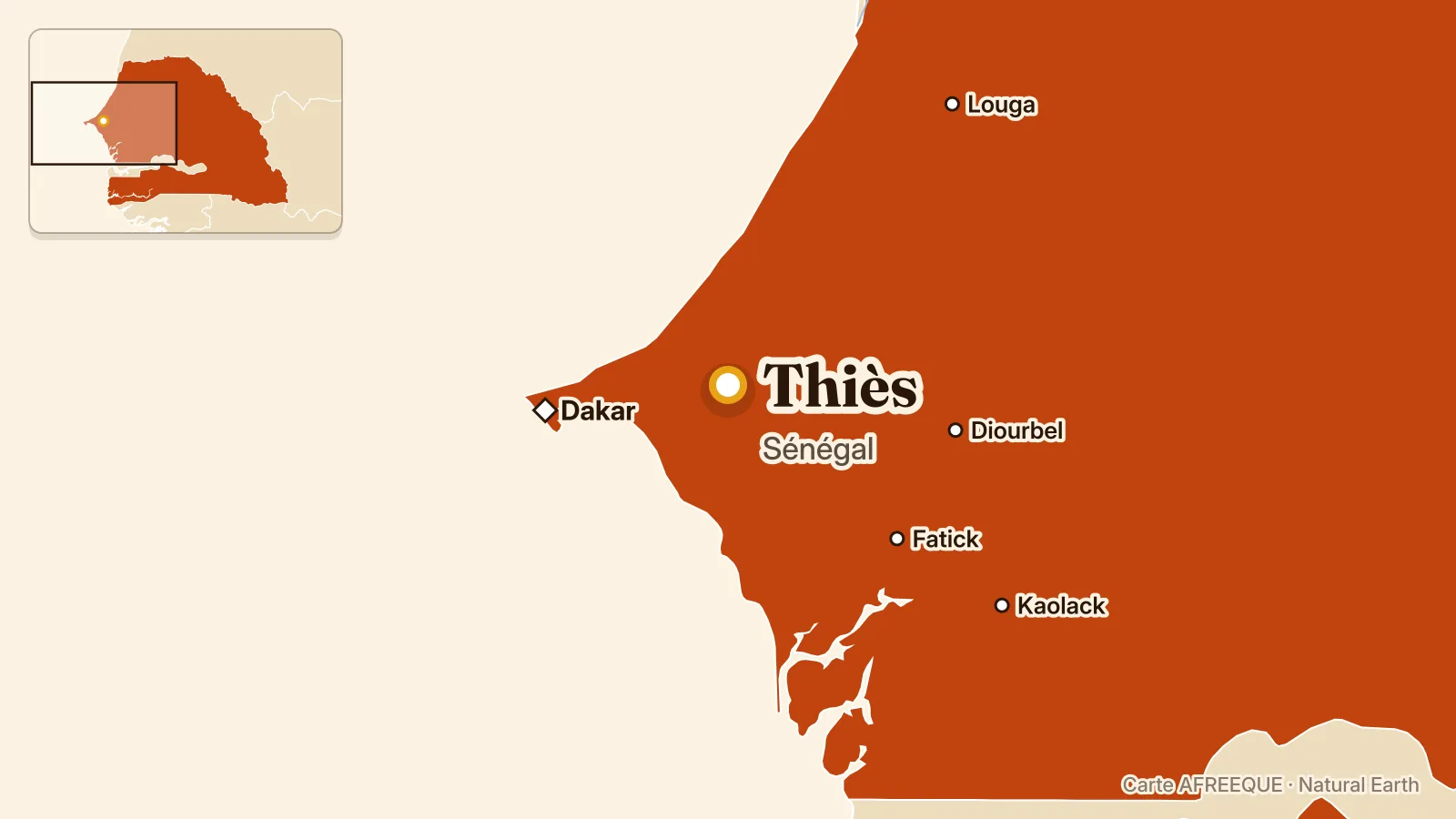 Carte : Thiès, Sénégal
