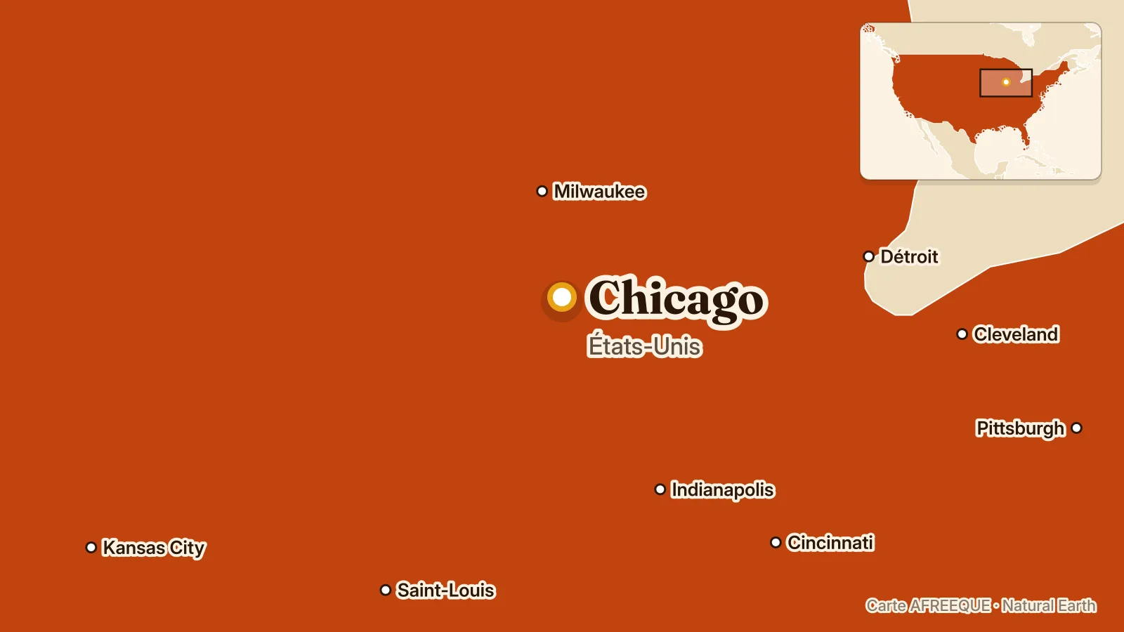 Carte : Chicago, États-Unis