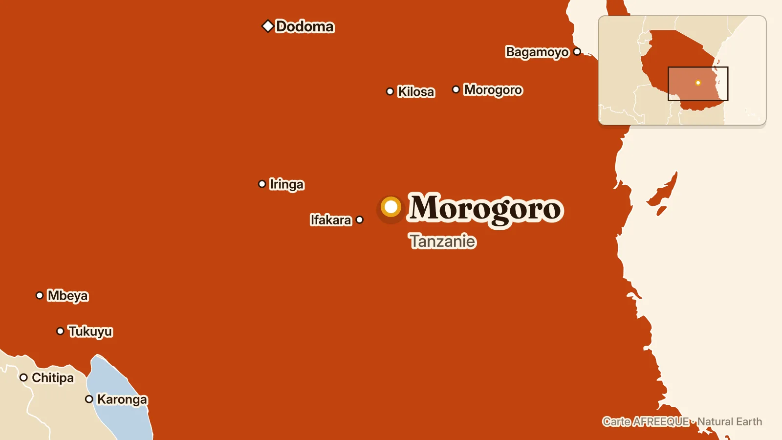 Carte : Morogoro, Tanzanie