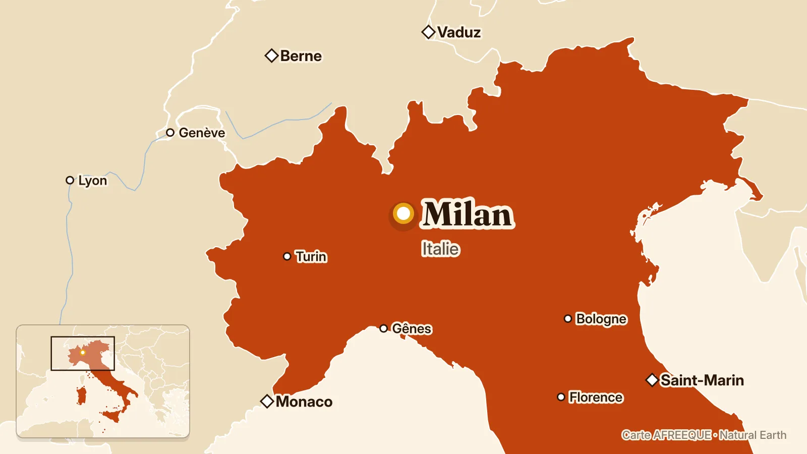 Map: Milan, Italie