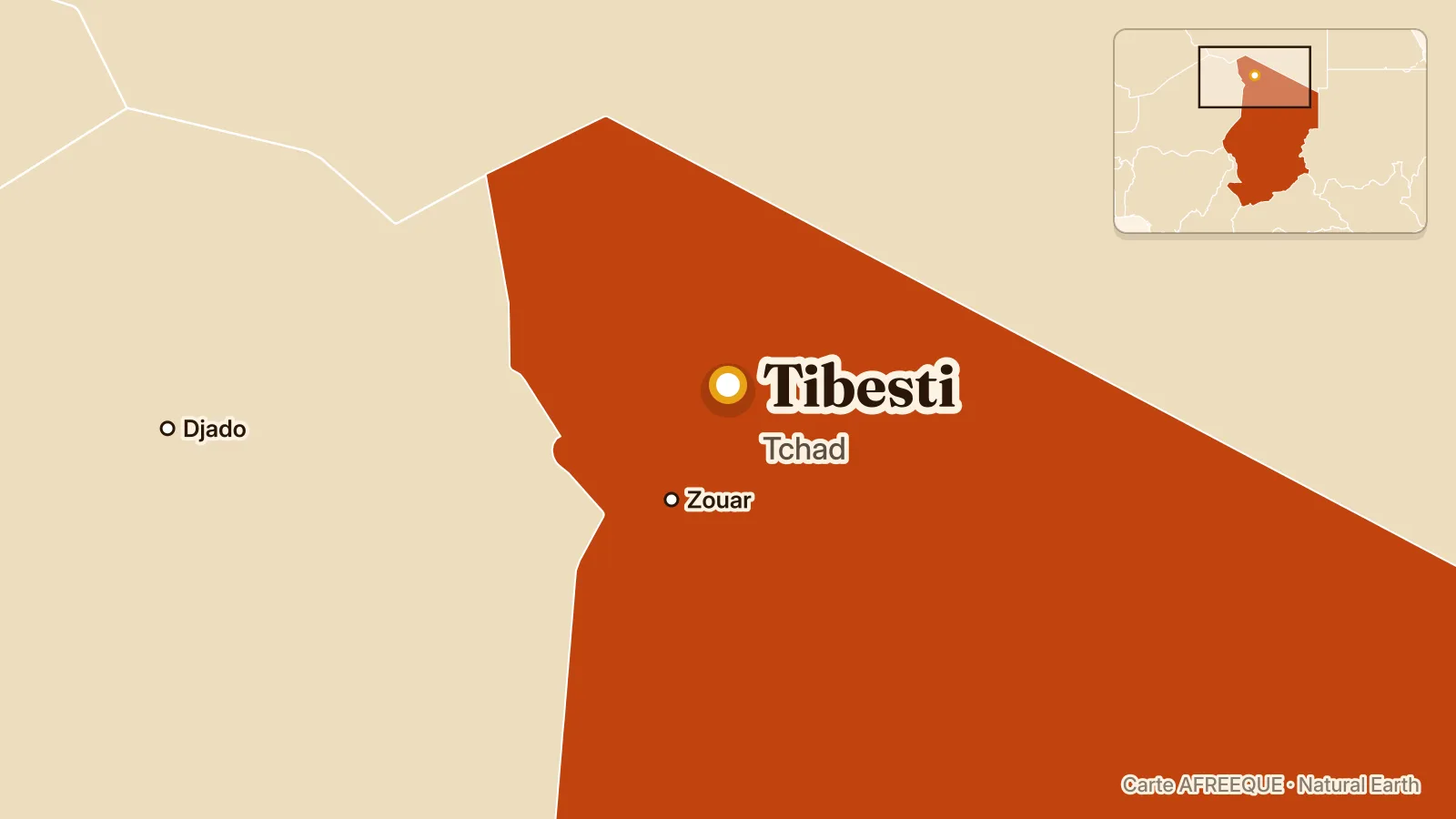 Carte : Tibesti, Tchad