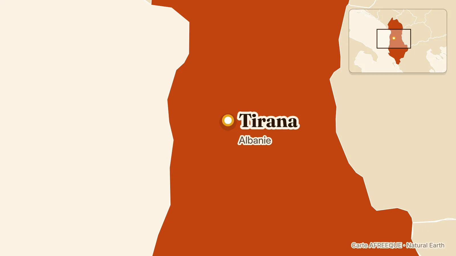 Carte : Tirana, Albanie