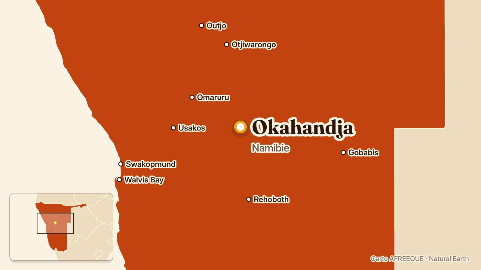 Carte : Okahandja, Namibie