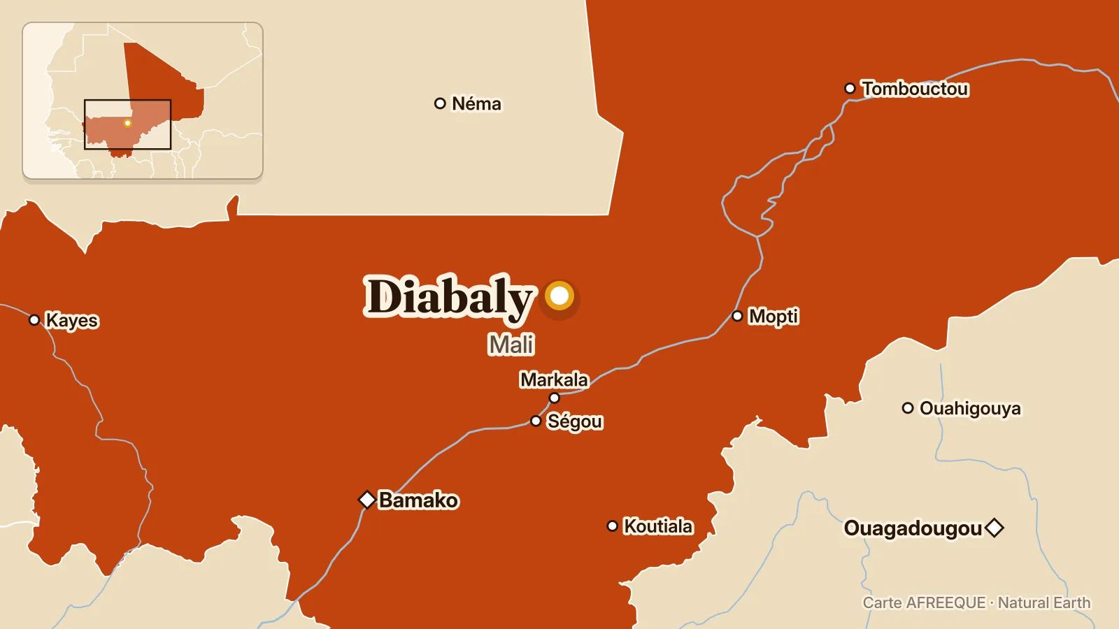 Carte : Diabaly, Mali