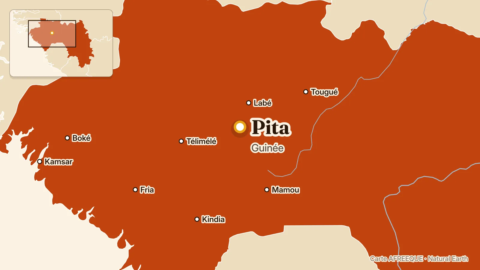 Carte : Pita, Guinée