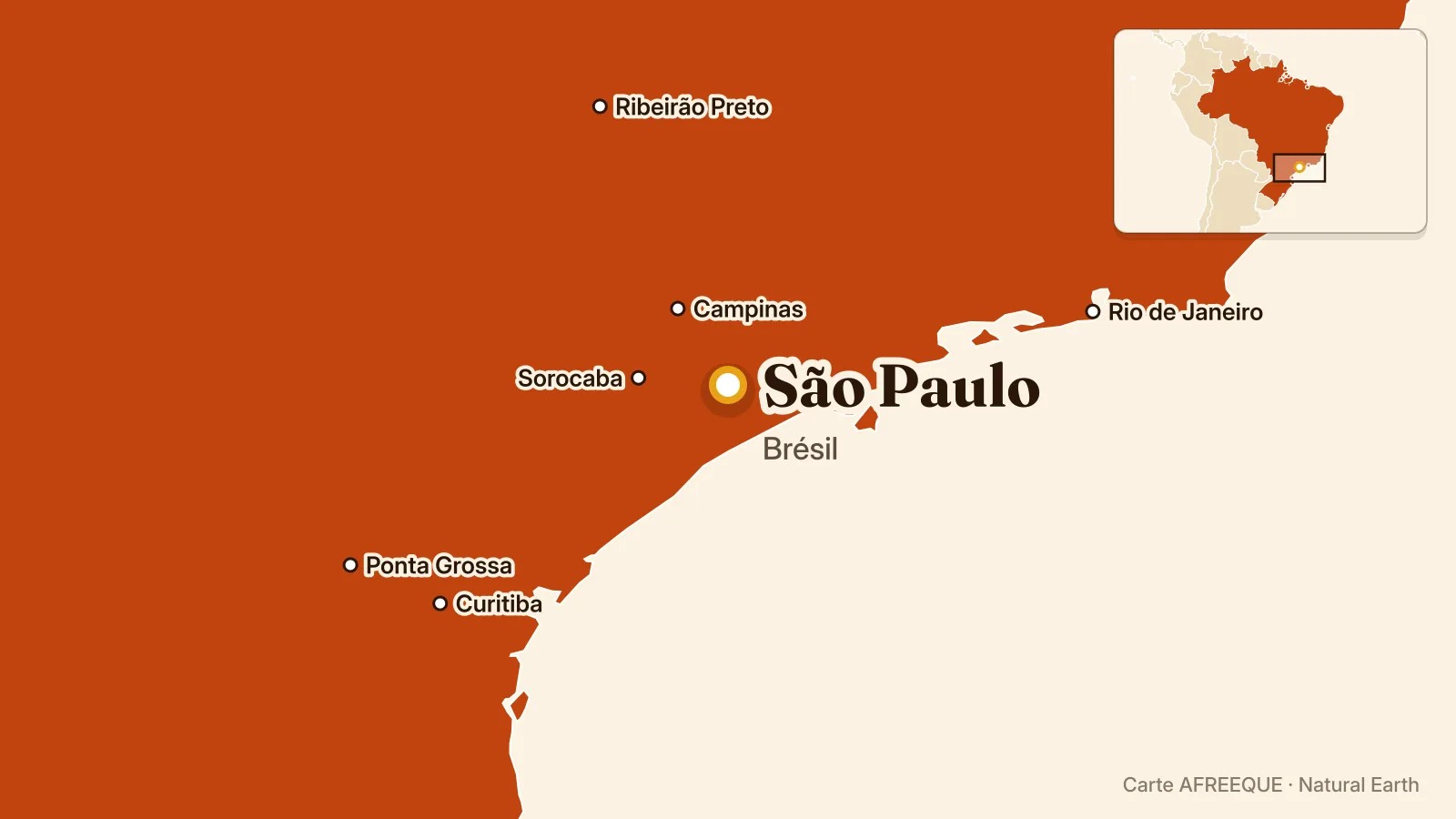 Carte : São Paulo, Brésil