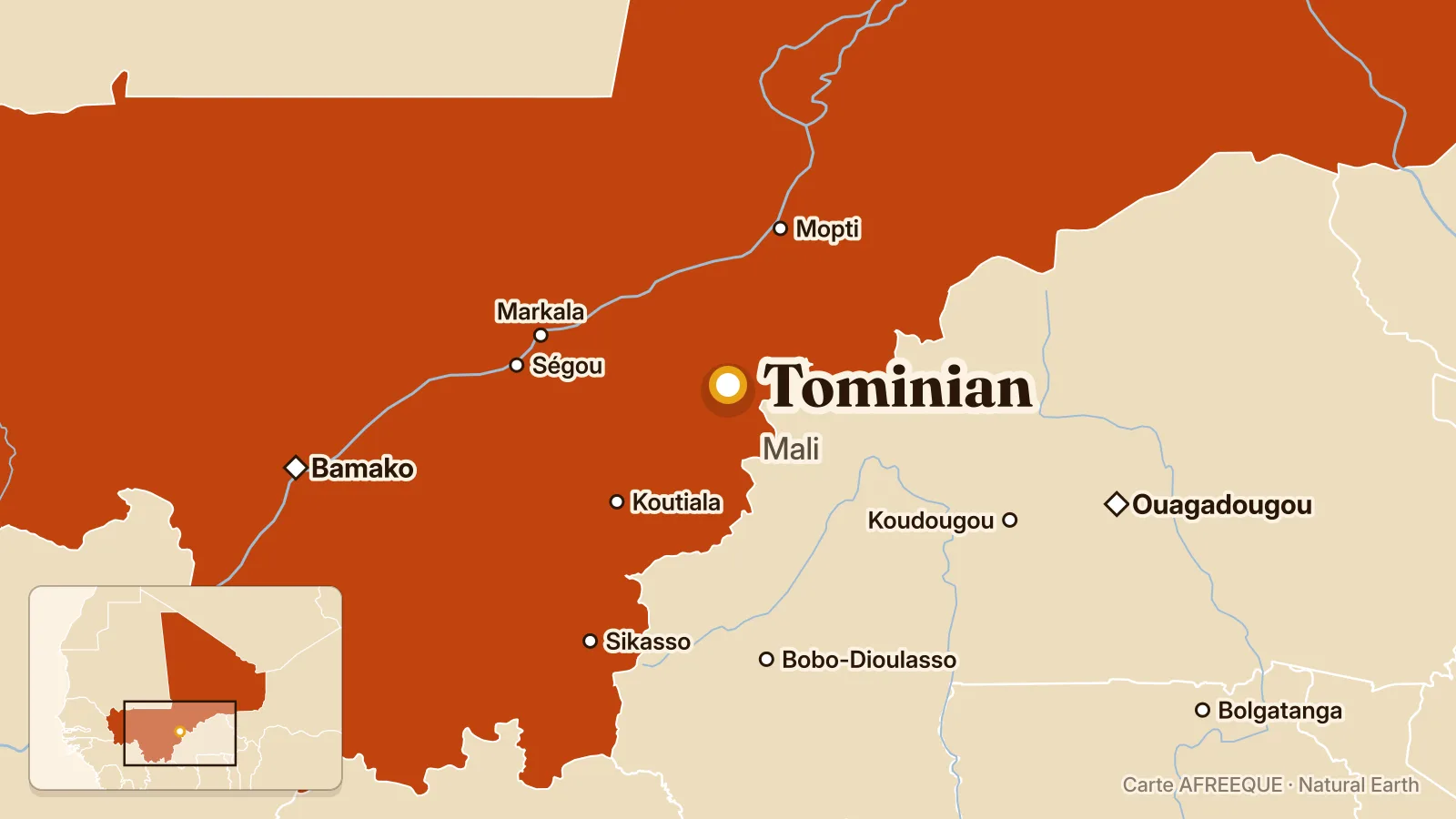 Carte : Tominian, Mali