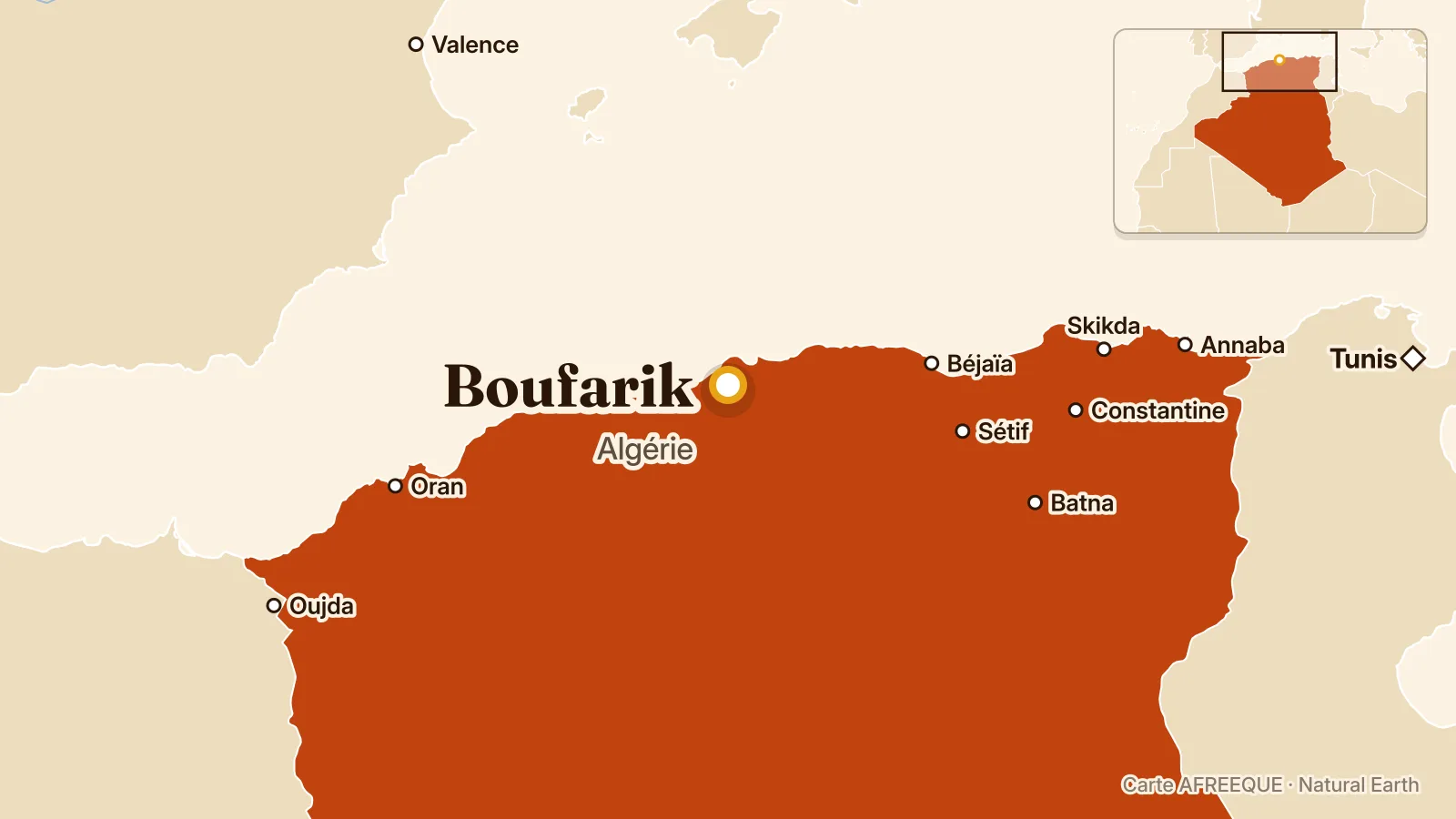 Carte : Boufarik, Algérie