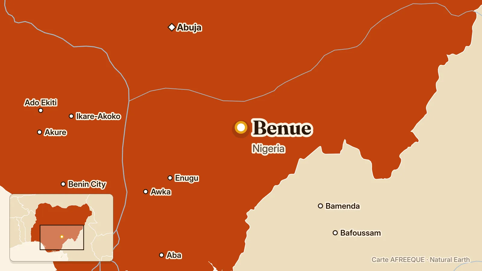 Carte : Benue, Nigeria