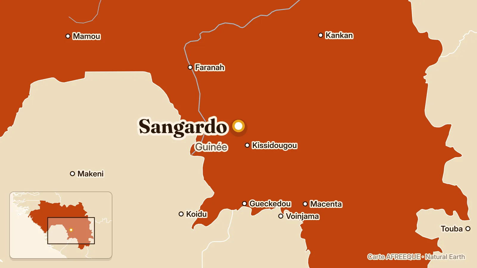Carte : Sangardo, Guinée
