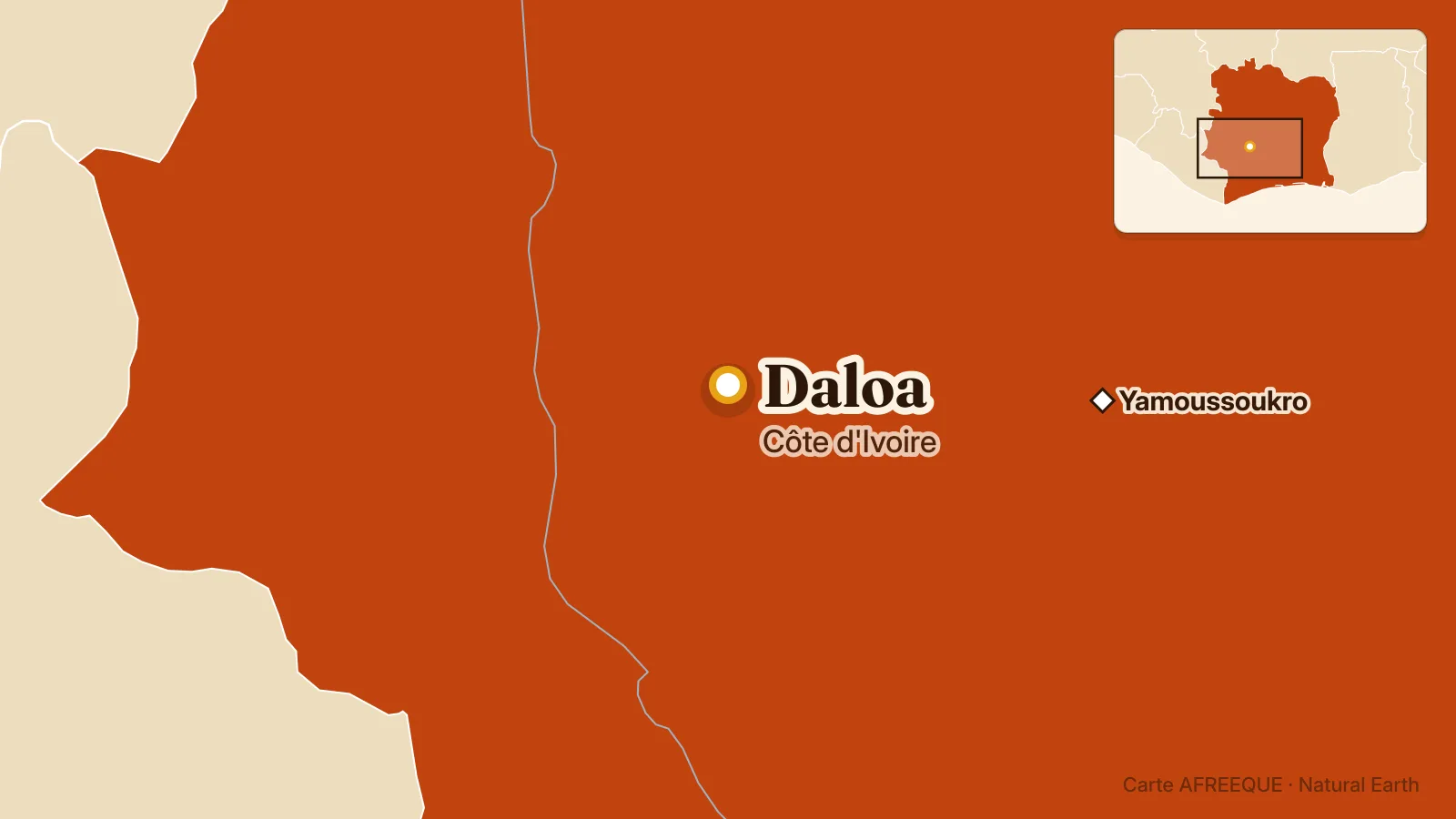 Carte : Daloa, Côte d'Ivoire