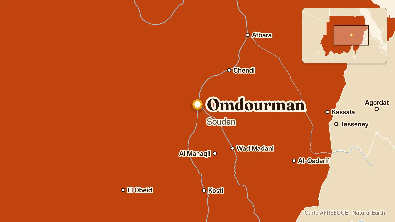 Carte : Omdourman, Soudan