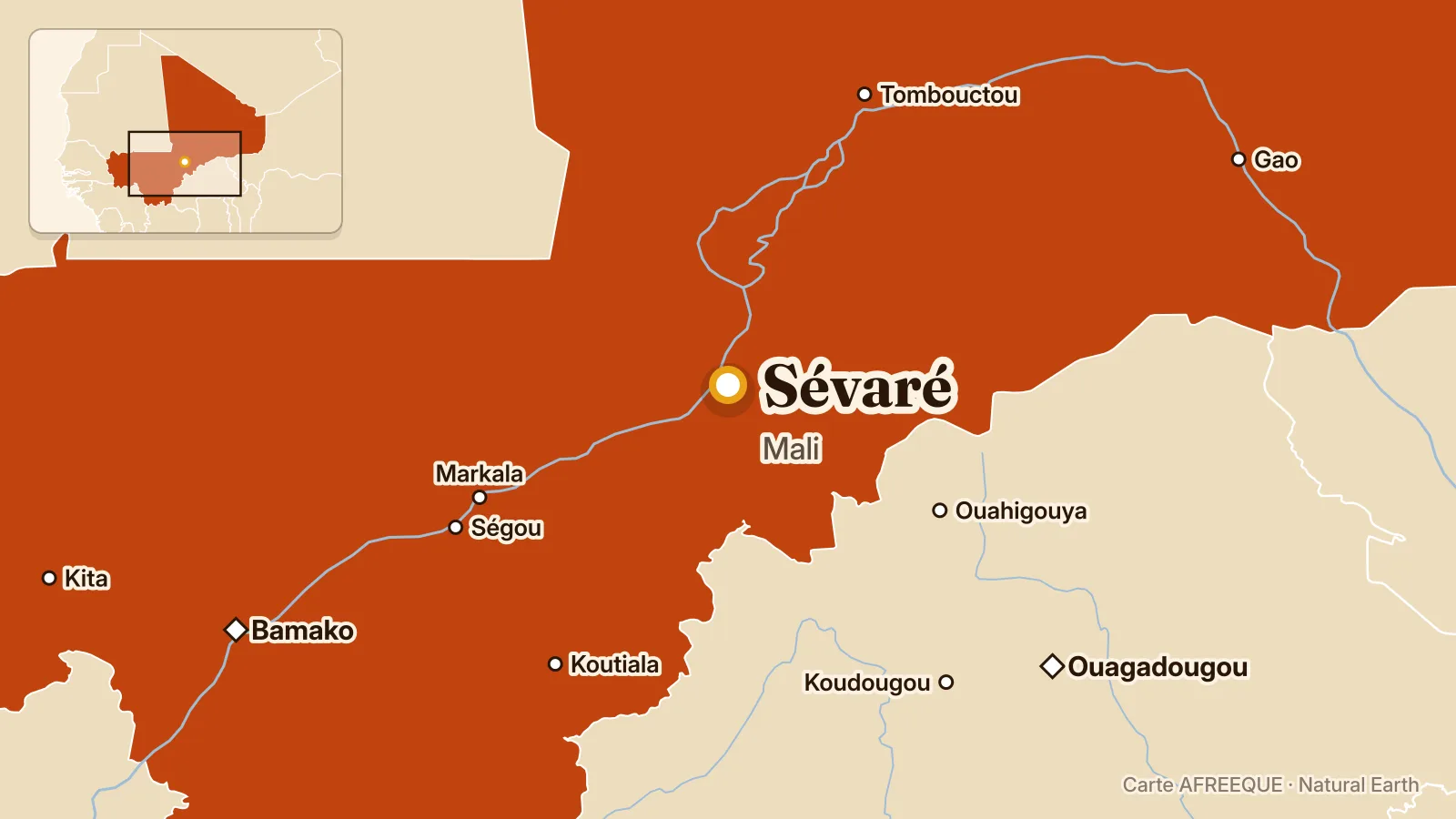 Carte : Sévaré, Mali