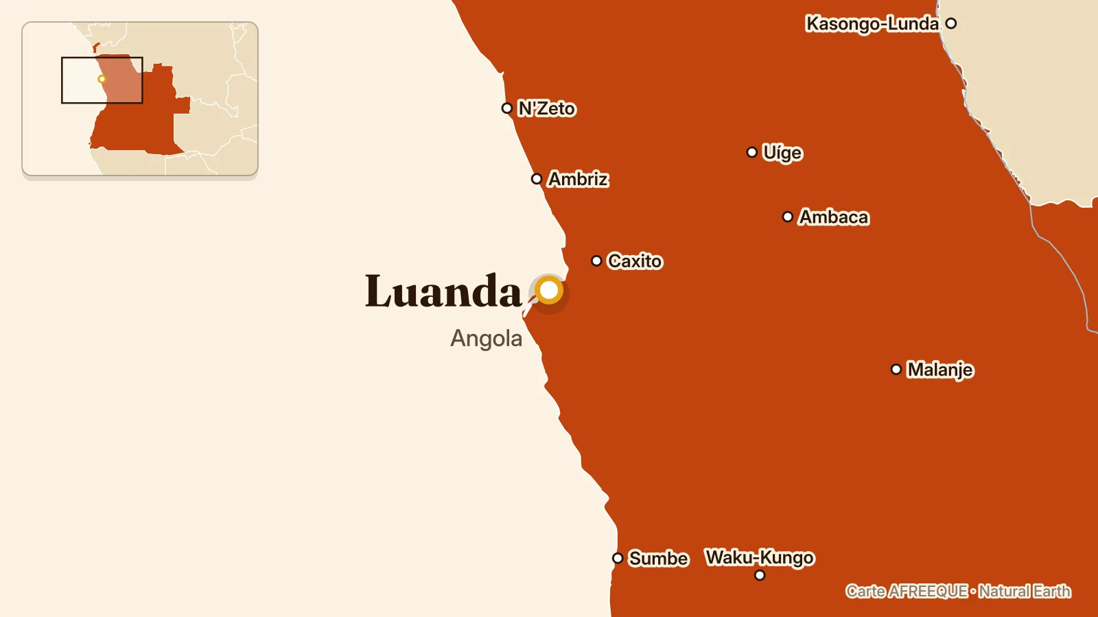Carte : Luanda, Angola