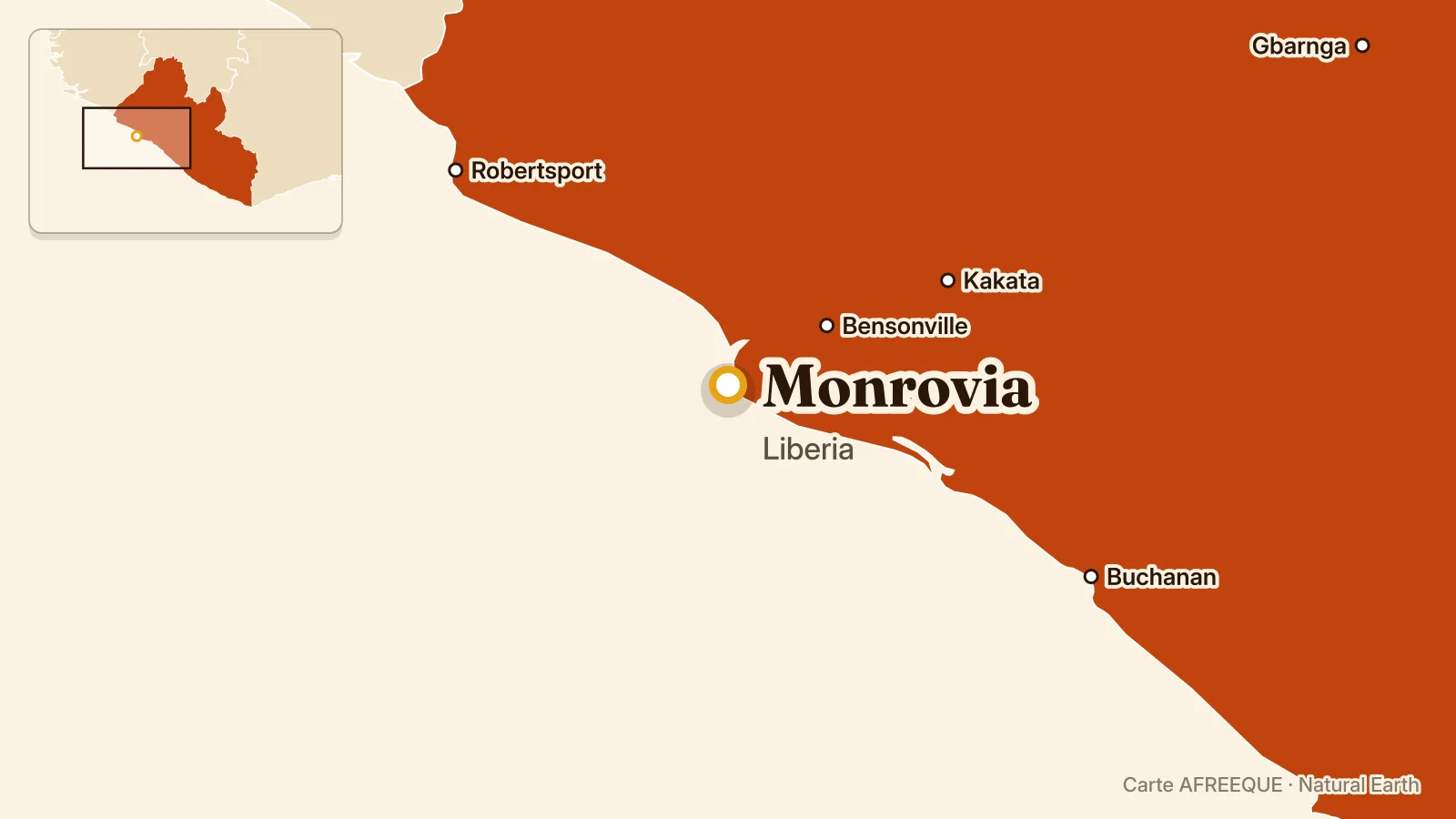 Carte : Monrovia, Liberia