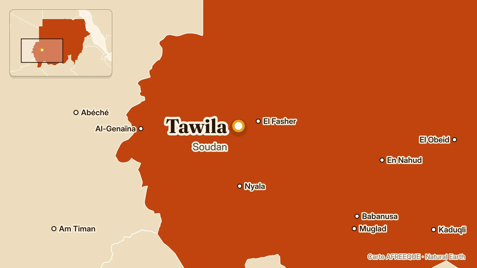 Carte : Tawila, Soudan