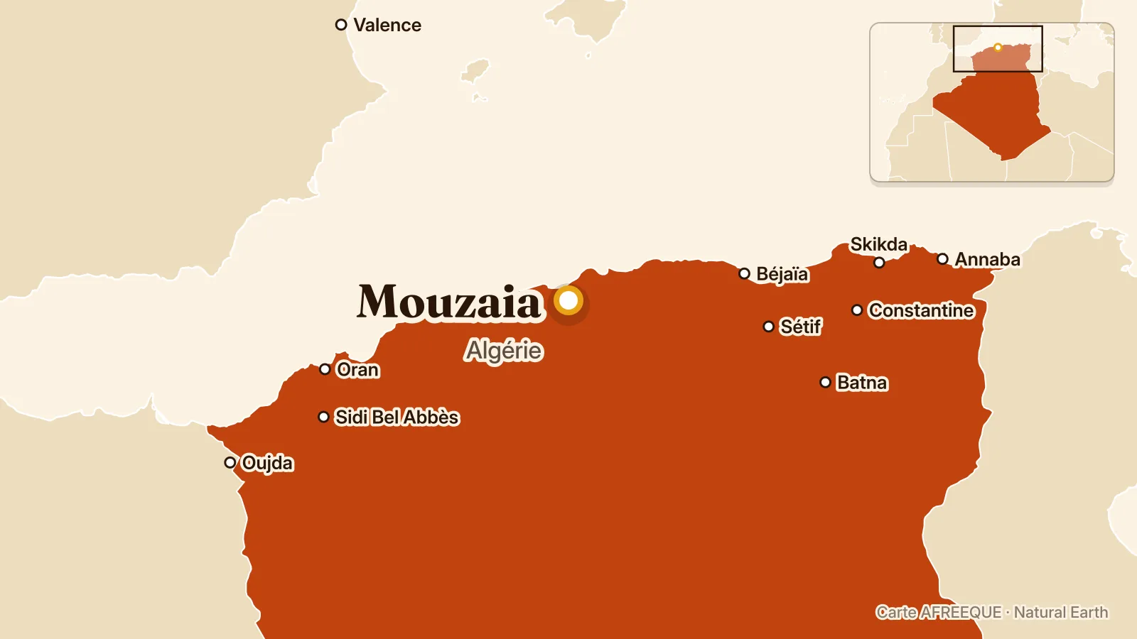 Carte : Mouzaia, Algérie