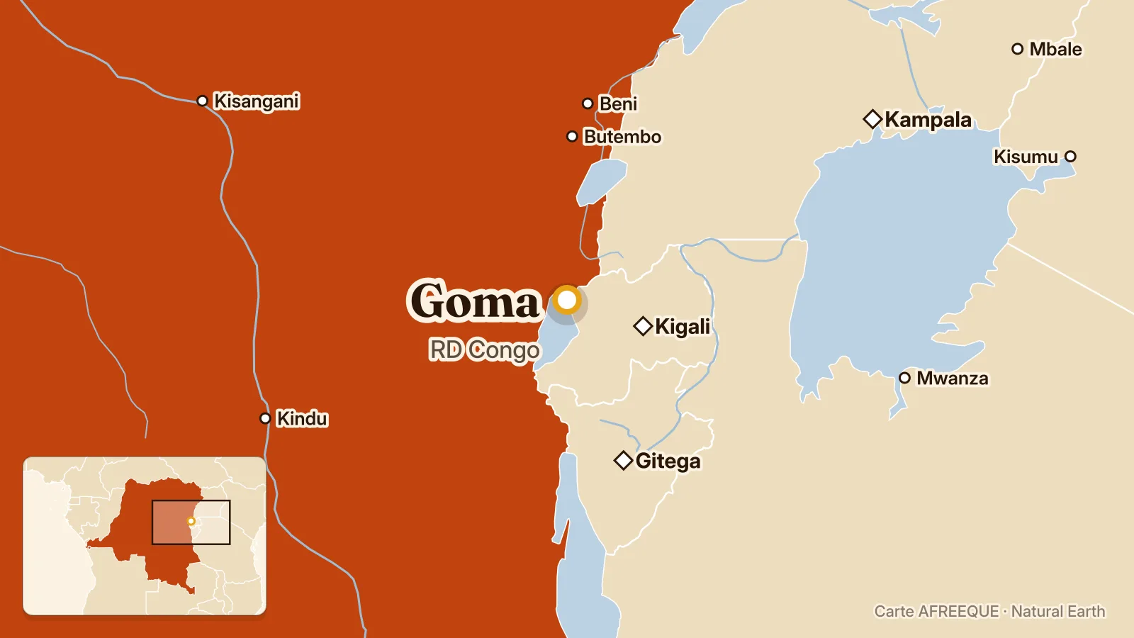 Carte : Goma, RD Congo