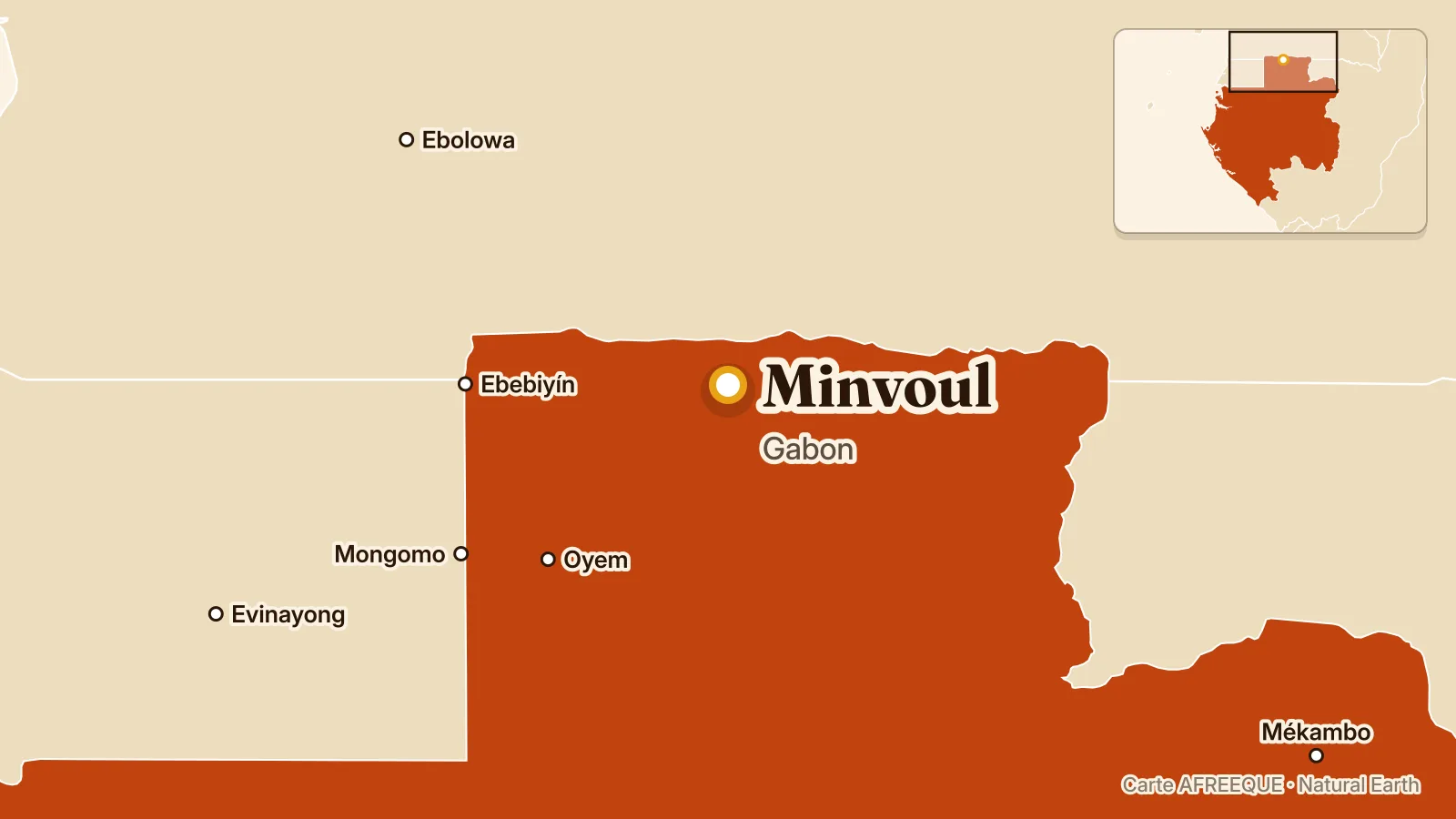 Carte : Minvoul, Gabon