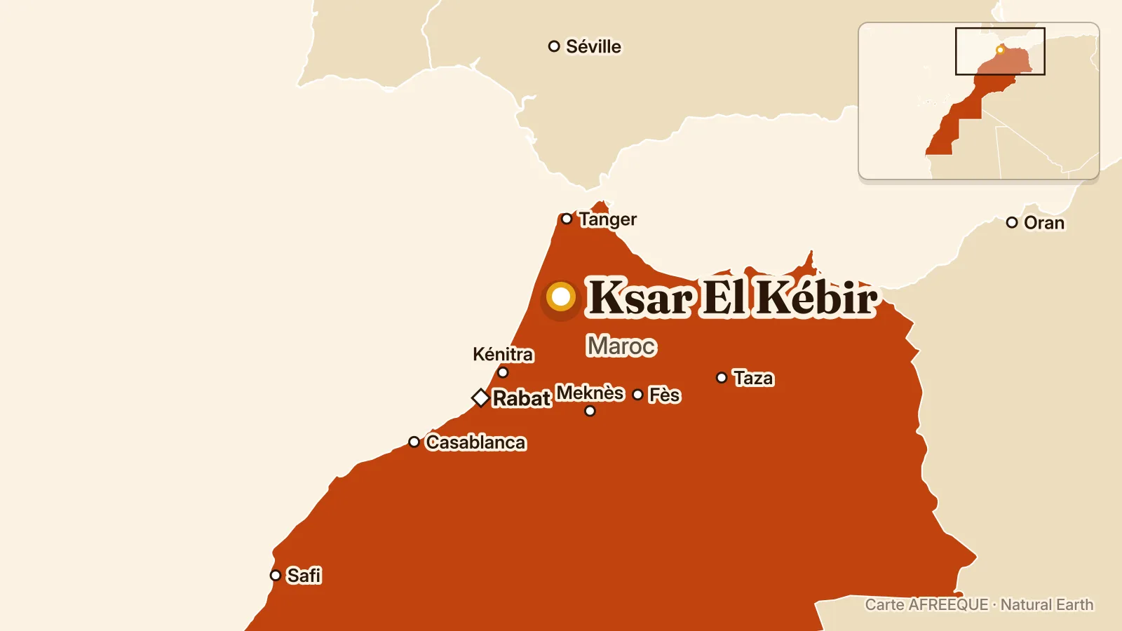 Carte : Ksar El Kébir, Maroc