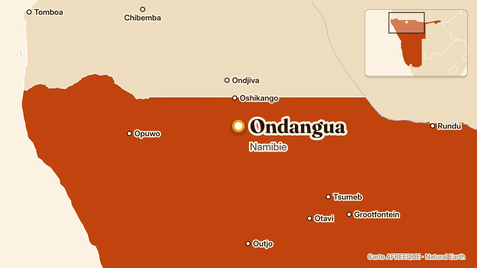 Carte : Ondangua, Namibie