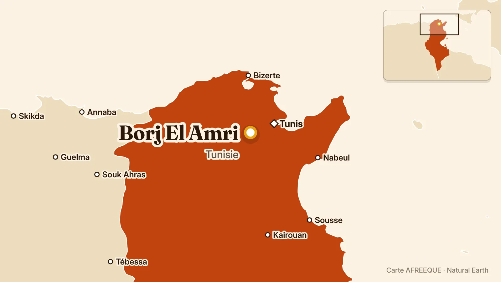 Carte : Borj El Amri, Tunisie