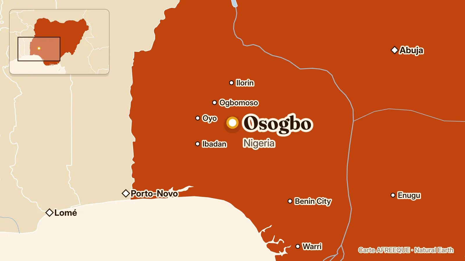 Carte : Osogbo, Nigeria