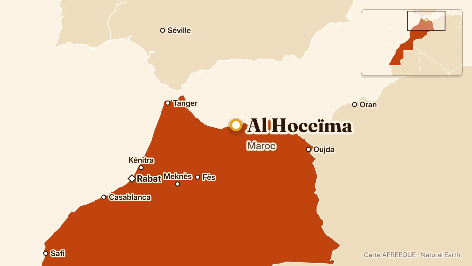 Carte : Al Hoceïma, Maroc