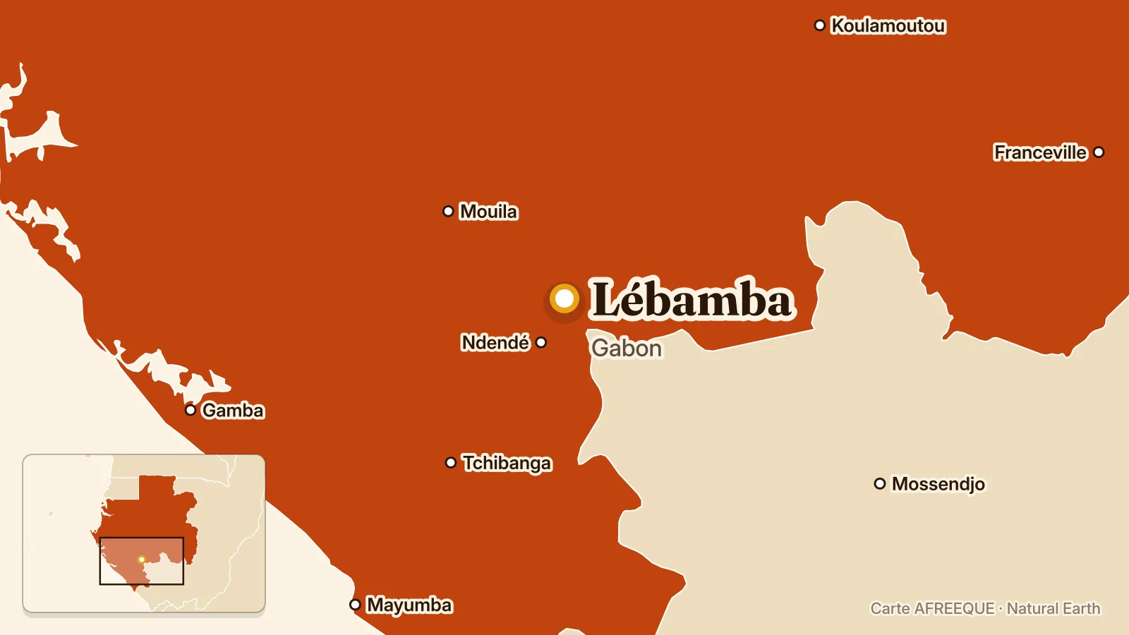 Carte : Lébamba, Gabon