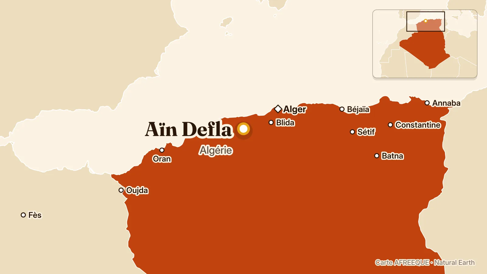 Carte : Aïn Defla, Algérie
