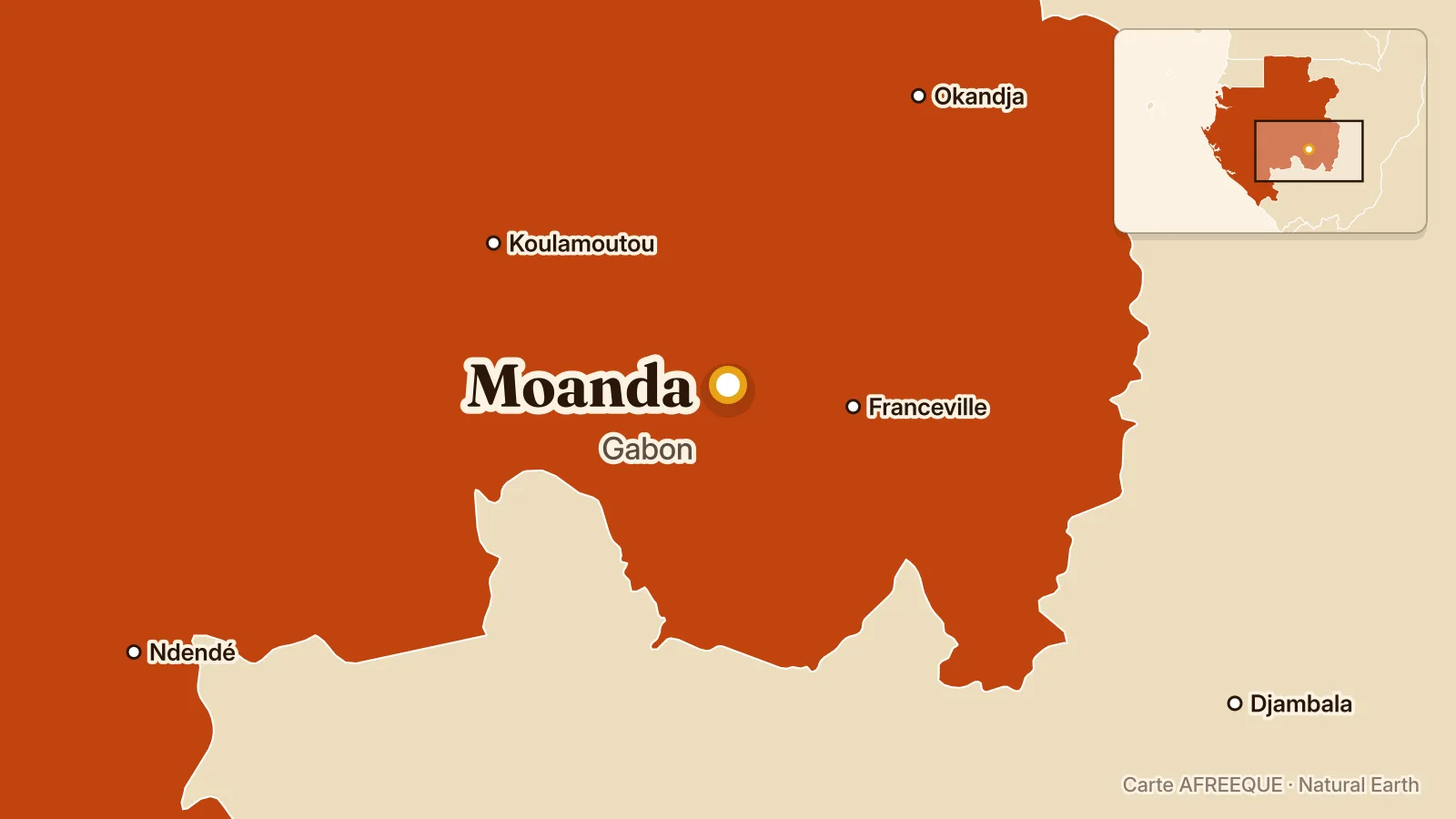 Carte : Moanda, Gabon