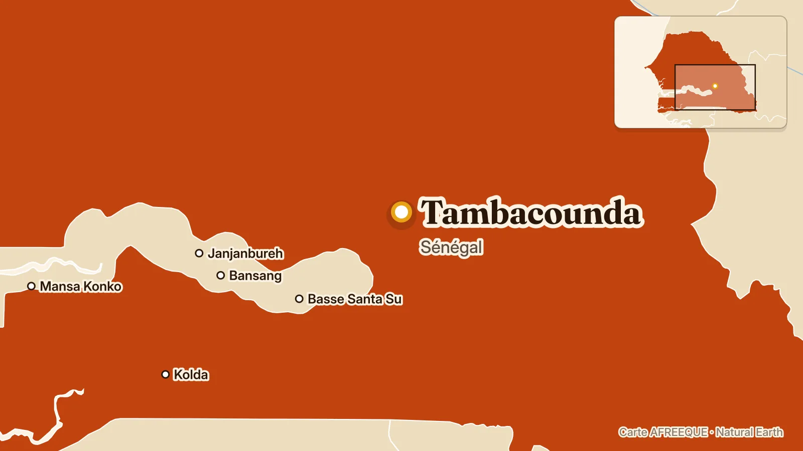 Carte : Tambacounda, Sénégal