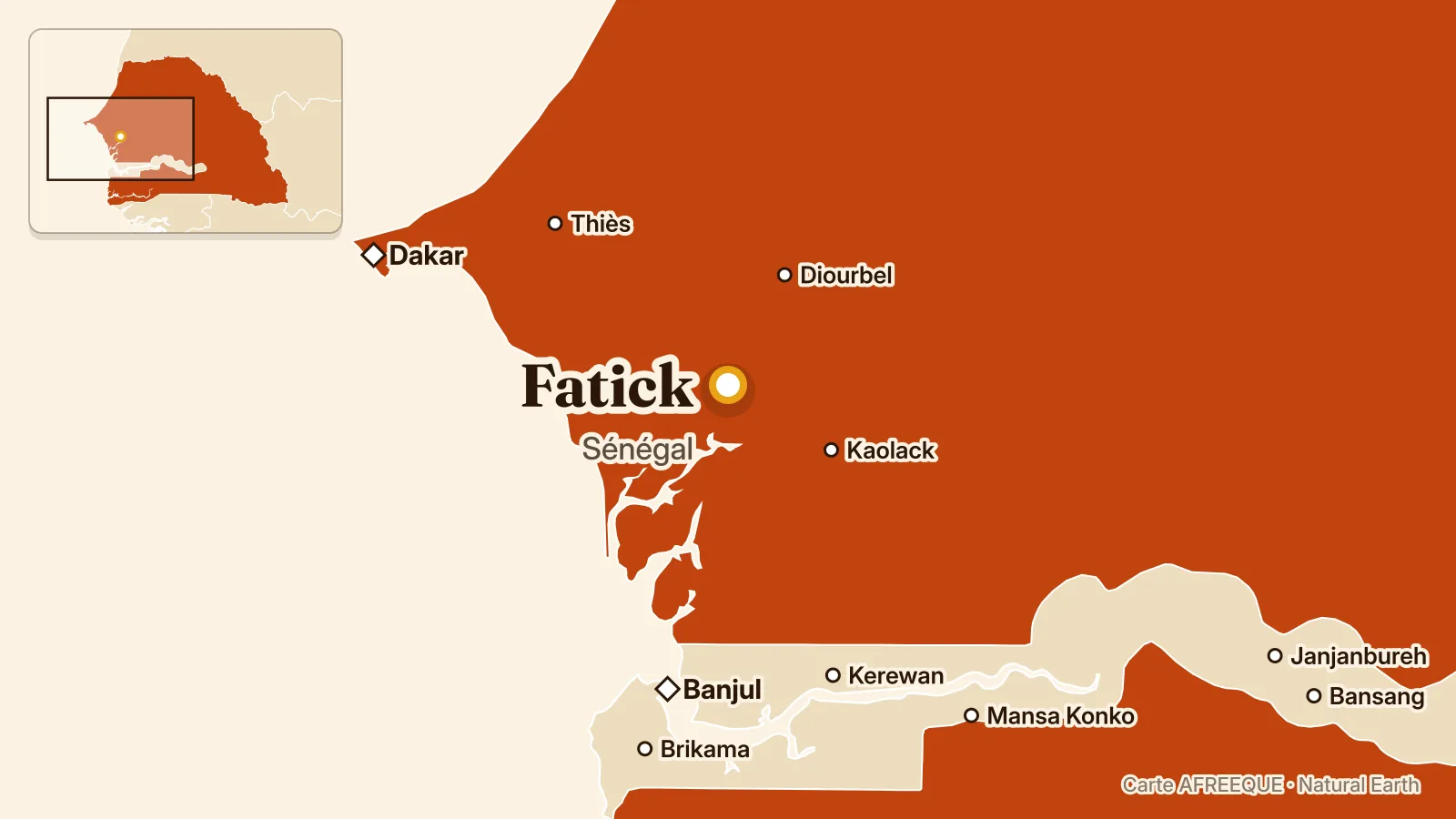 Carte : Fatick, Sénégal