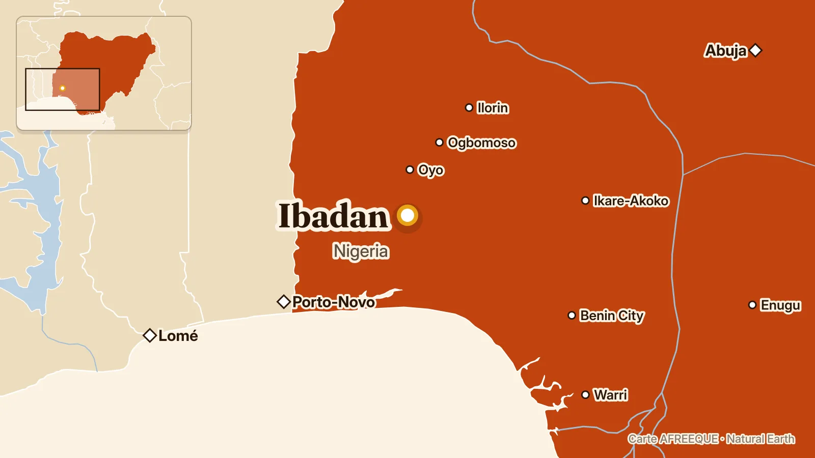 Carte : Ibadan, Nigeria