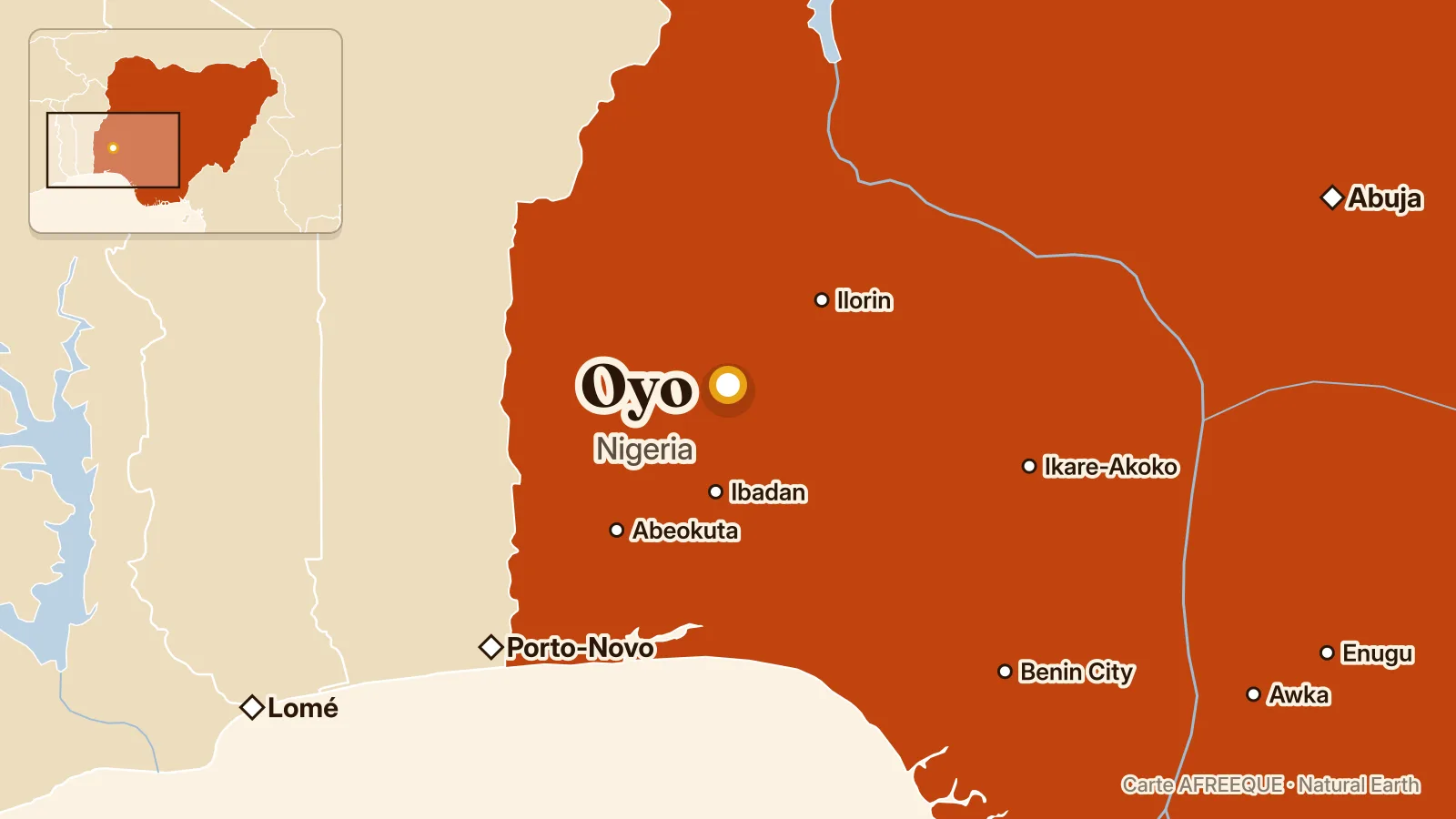 Map: Oyo, Nigeria