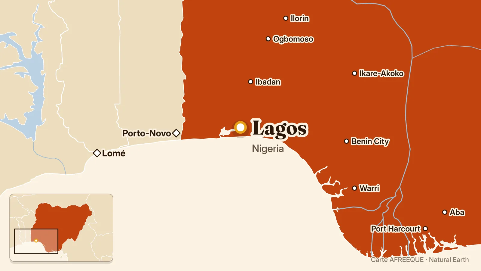 Carte : Lagos, Nigeria