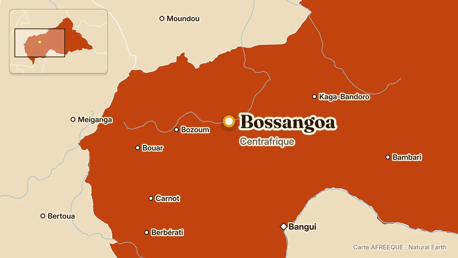 Carte : Bossangoa, Centrafrique