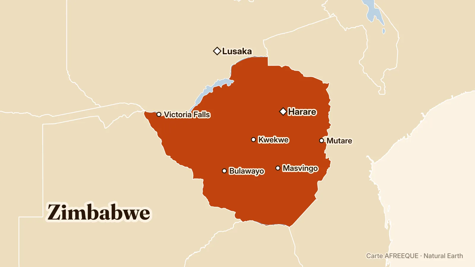 Carte : Zimbabwe