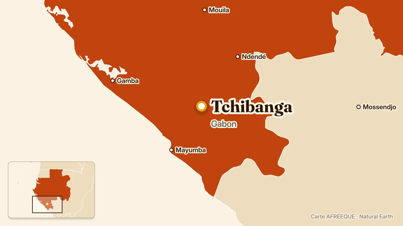 Carte : Tchibanga, Gabon