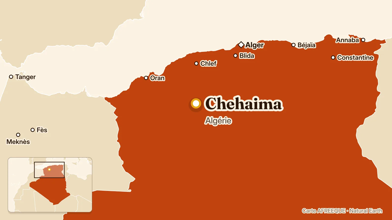 Carte : Chehaima, Algérie