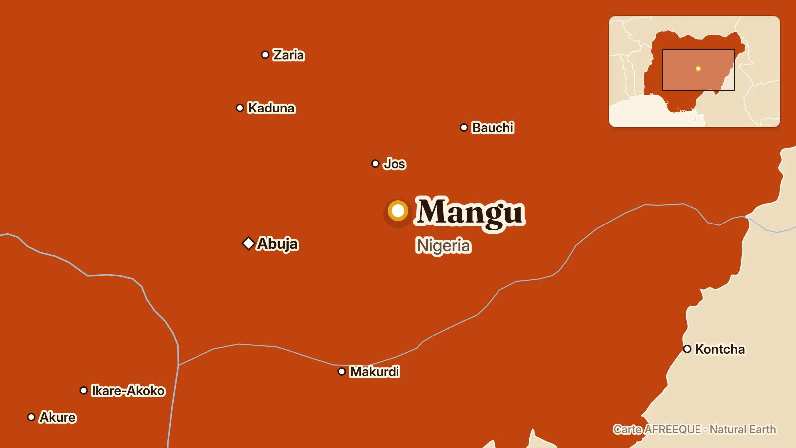 Carte : Mangu, Nigeria