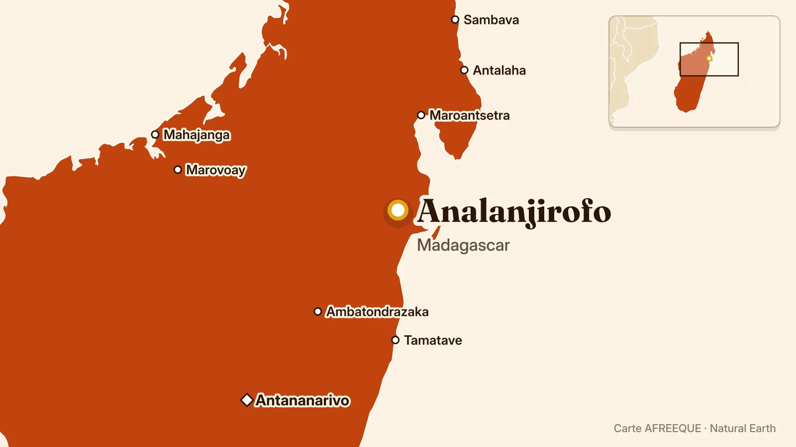 Carte : Analanjirofo, Madagascar