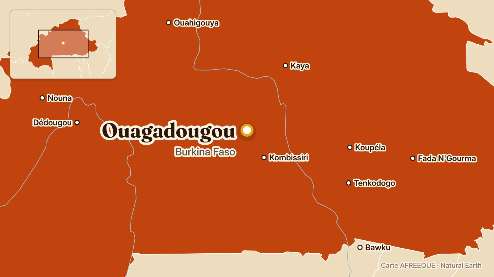 Carte : Ouagadougou, Burkina Faso