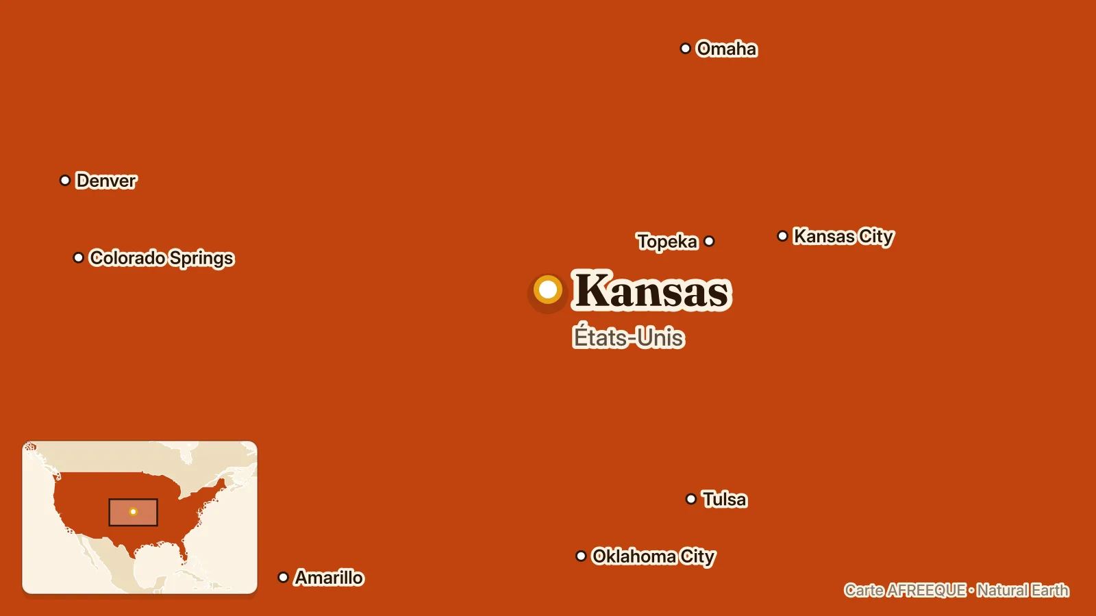Carte : Kansas, États-Unis